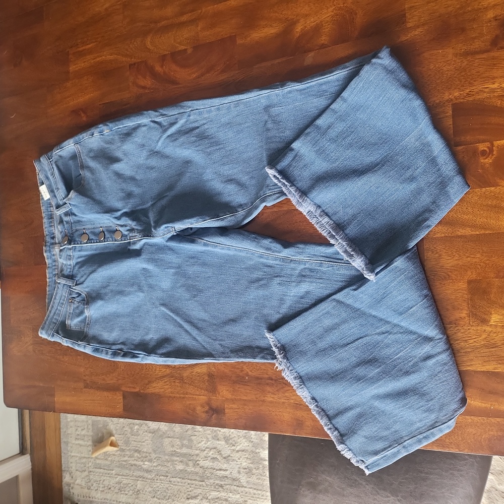 BLUE SHEIN CURVE JEANS WIDE LEG SIZE 1XL